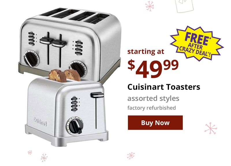 Cuisinart Classic 4-Slice Toaster, Stainless Steel/Black (Factory  Refurbished)